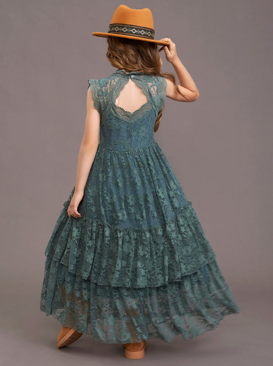 Summer Mesh New Print Lace Skirt Lace Wedding Flower Breathable Dress