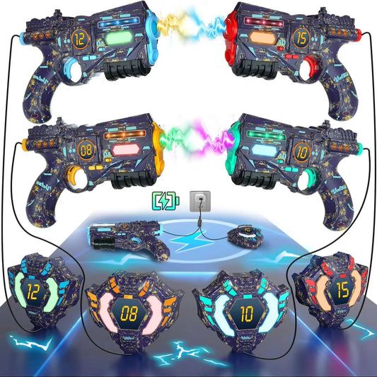 VATOS Rechargeable Infrared Laser Tag Guns Set x4 Vests Data SYNC