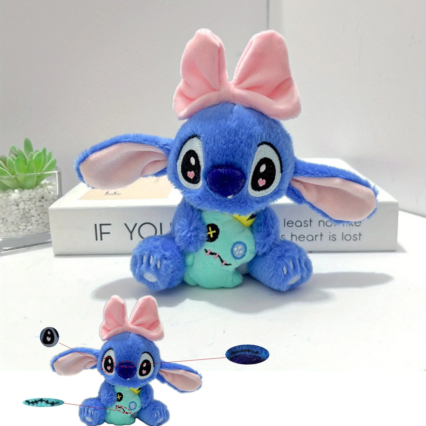 Disney Stitch Plush Toy Cute Soft Stuffed Doll, Cartoon Collectible for Girls, High-Quality, Birthday, Christmas & Holiday Gift