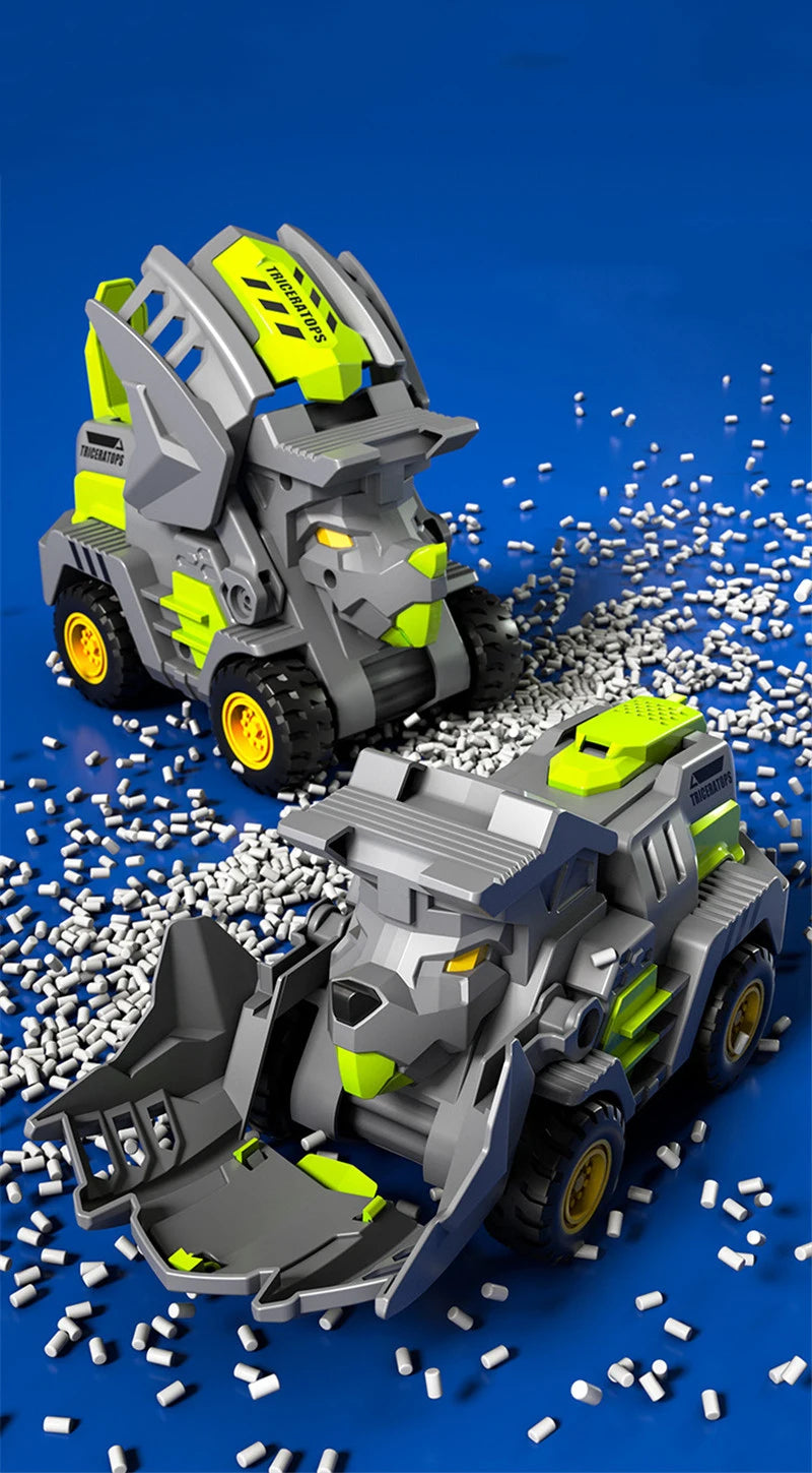 2 In 1 Transforming Dinosaur Car Automatic Transform Robot Diecasts