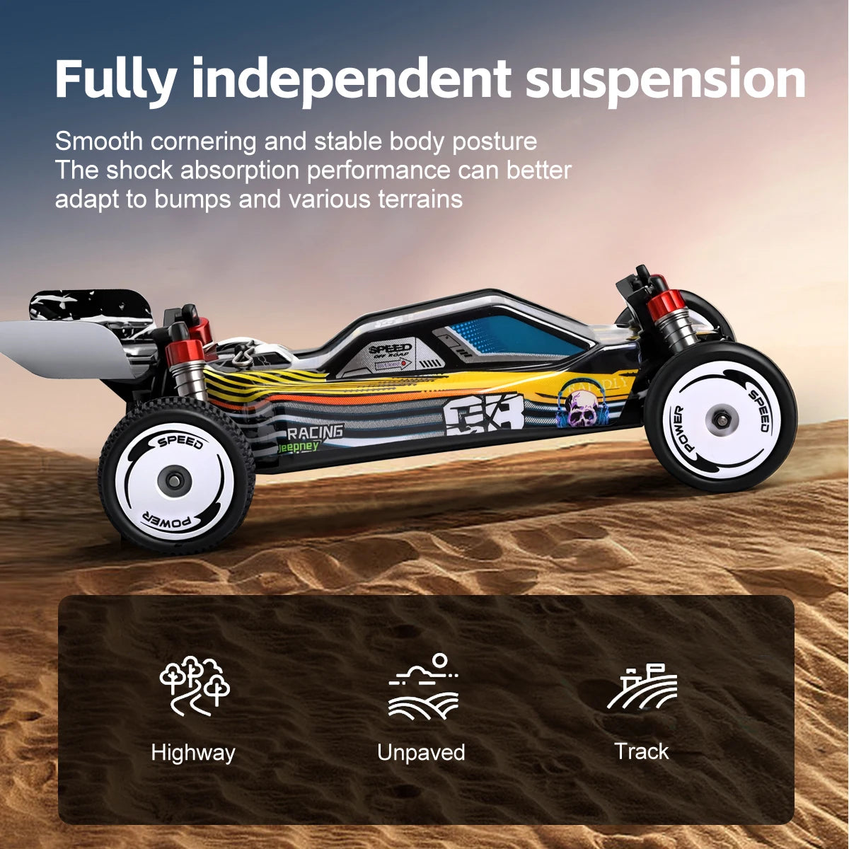 WLtoys 244016 High-Speed Car, Proportional 1:24, High-Quality Remote-Controlled RC Car, Two-Wheel Drive, Toy and Racing Boy Gift