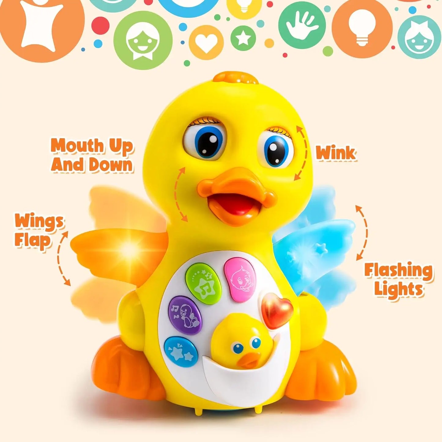 JOYFY Baby Toys Duck Infant Dancing Crawling Musical Toys 18+ Months