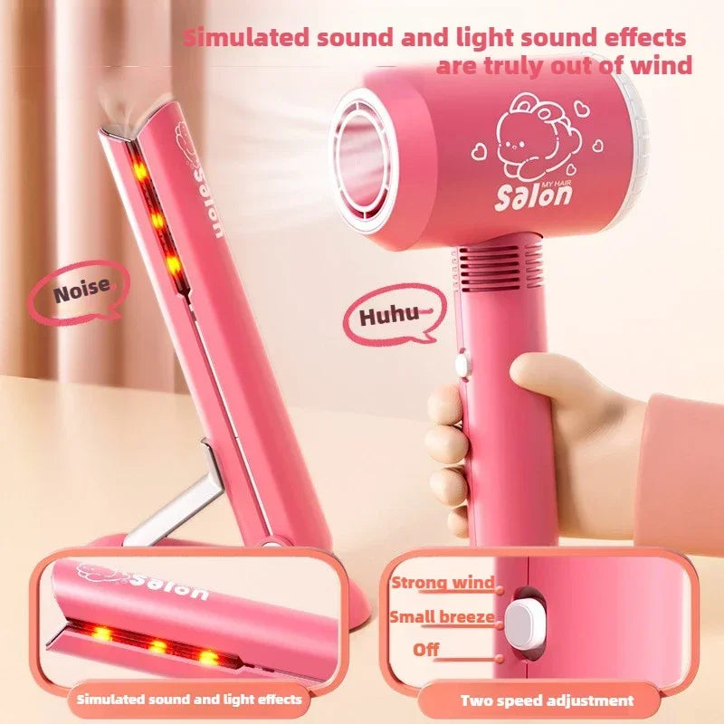 Girls' Beauty Toys Fashion Barber Role Playing Games Simulation Haircut Children Hair Dryer Child Pretend House Play Children