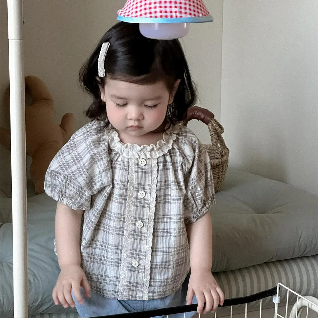 Sarah Cute Lace Collar Cotton Sweet Princess Tops