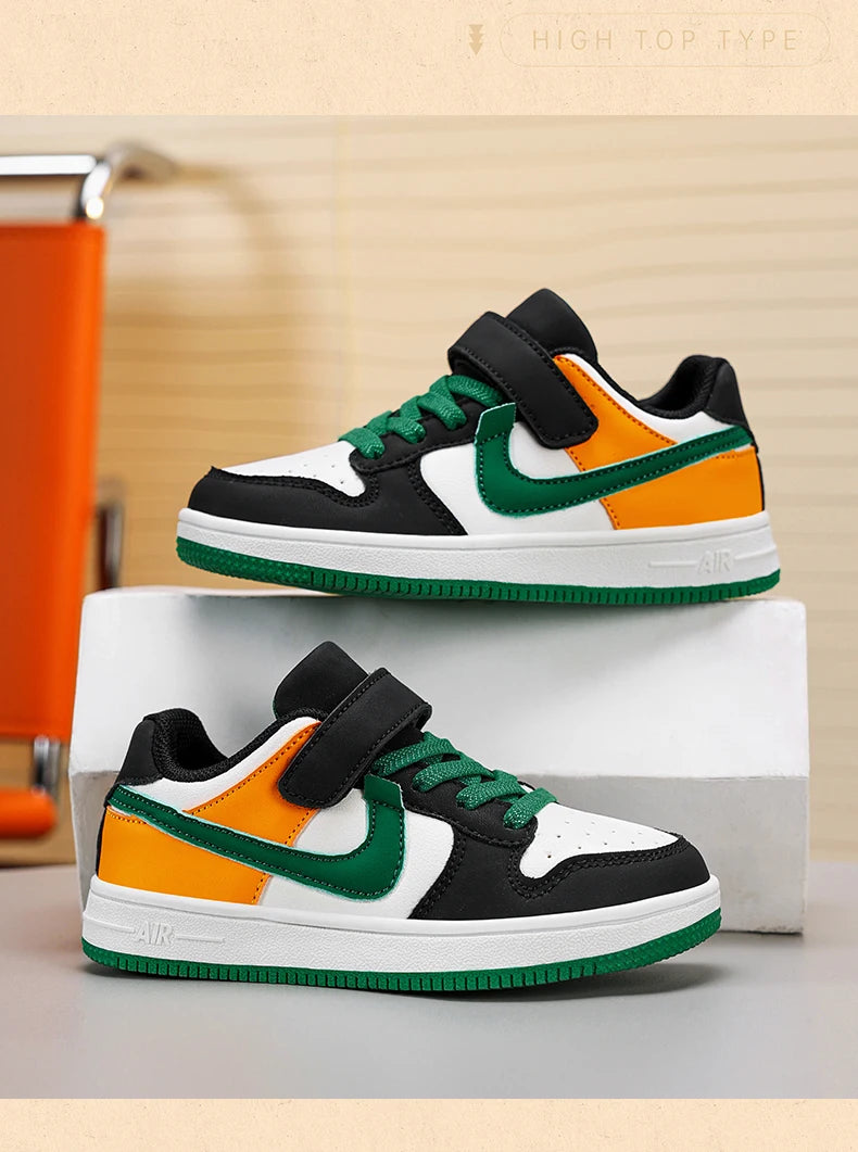 Boys and Girls Sports Sneakers Students Non-slip Light Shoes Children Running Shoes Classic Leather Casual Shoes Size 29-39