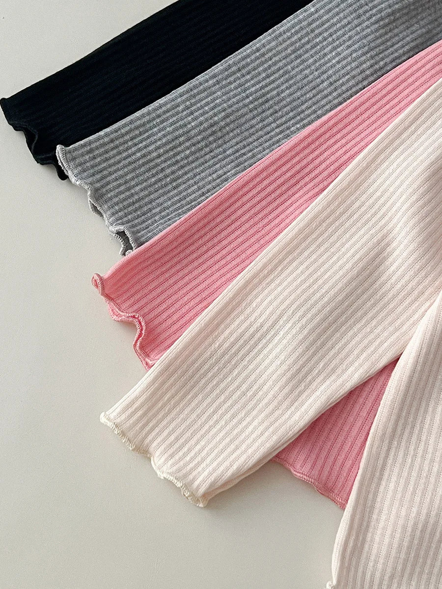 Sofia Girl Baby Striped Long Sleeves Bottoming Children Ribbed Ruffle - GuGuTon baby store - Baby Fashion - Toddlers Outfits - Babies Outfits - Toddler Clothes - Kids Clothing - Newborn Clothes - Newborn Wear - Kids Wear - Trending Clothes - Trending Outfits - Fall Fashion - Winter Fashion - Girls Clothes - Boys Clothes - Babies Wear - Kids Accessories - KidsWear - Summer Clothes - Summer Fashion - Summer Trend - Falls Sweaters - Tops - Bottom - Jeans - Blouse - Dresses - Newborn Dresses - Toys