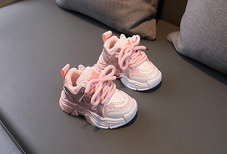 Children's Shoes 2026 New Toddler Girls Sport Shoes Soft Sole Breathable Outdoor Tennis Fashion Kids Sneakers EU21-30