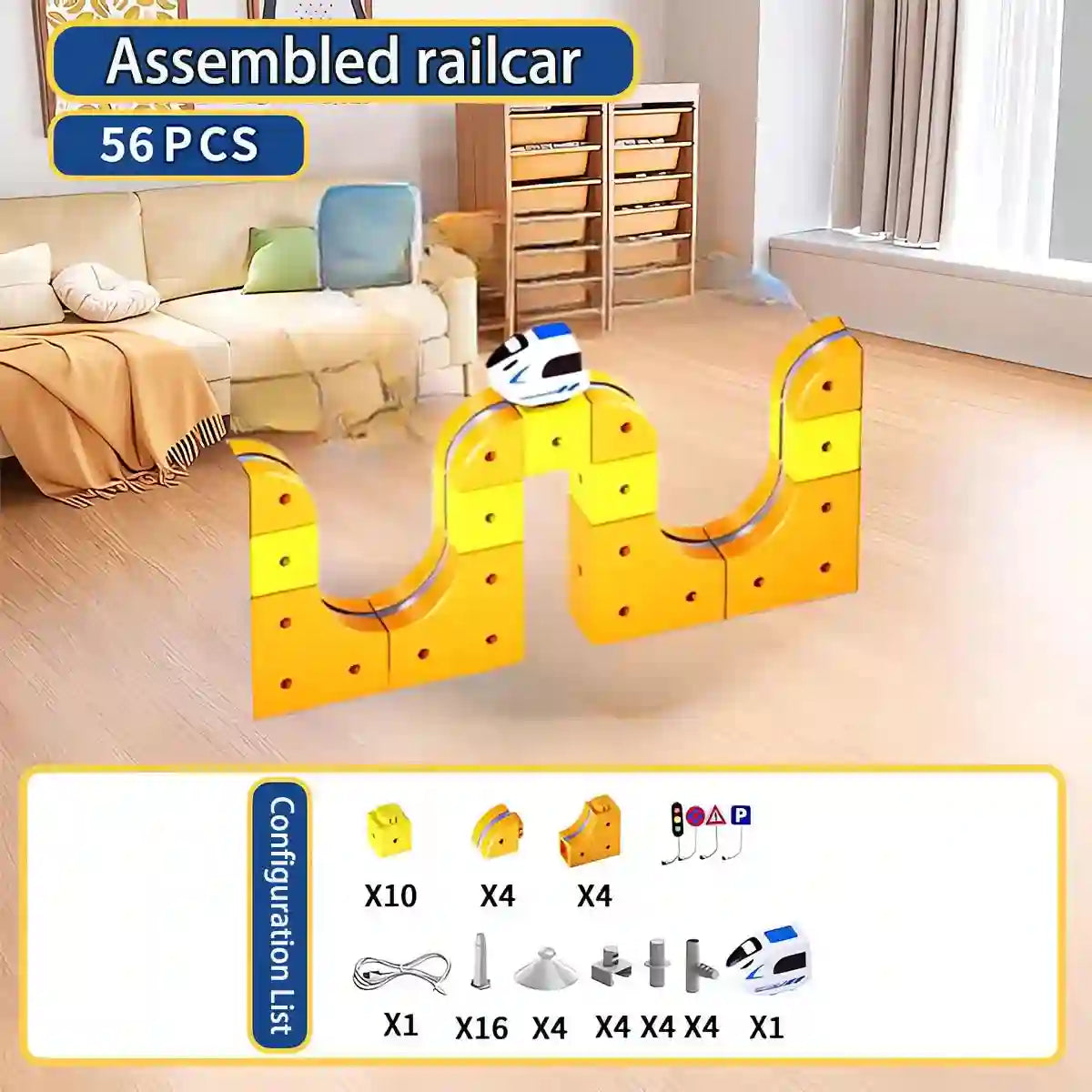 DIY Electric Magnetic Track Set With High-Speed Rail Vehicles (1-100+pieces)