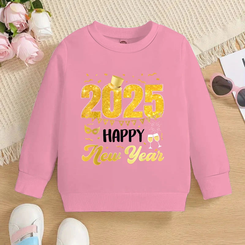 Tony 2025 Happy New Year Print Sweater - GuGuTon baby store - Baby Fashion - Toddlers Outfits - Babies Outfits - Toddler Clothes - Kids Clothing - Newborn Clothes - Newborn Wear - Kids Wear - Trending Clothes - Trending Outfits - Fall Fashion - Winter Fashion - Girls Clothes - Boys Clothes - Babies Wear - Kids Accessories - KidsWear - Summer Clothes - Summer Fashion - Summer Trend - Falls Sweaters - Tops - Bottom - Jeans - Blouse - Dresses - Newborn Dresses - Toys