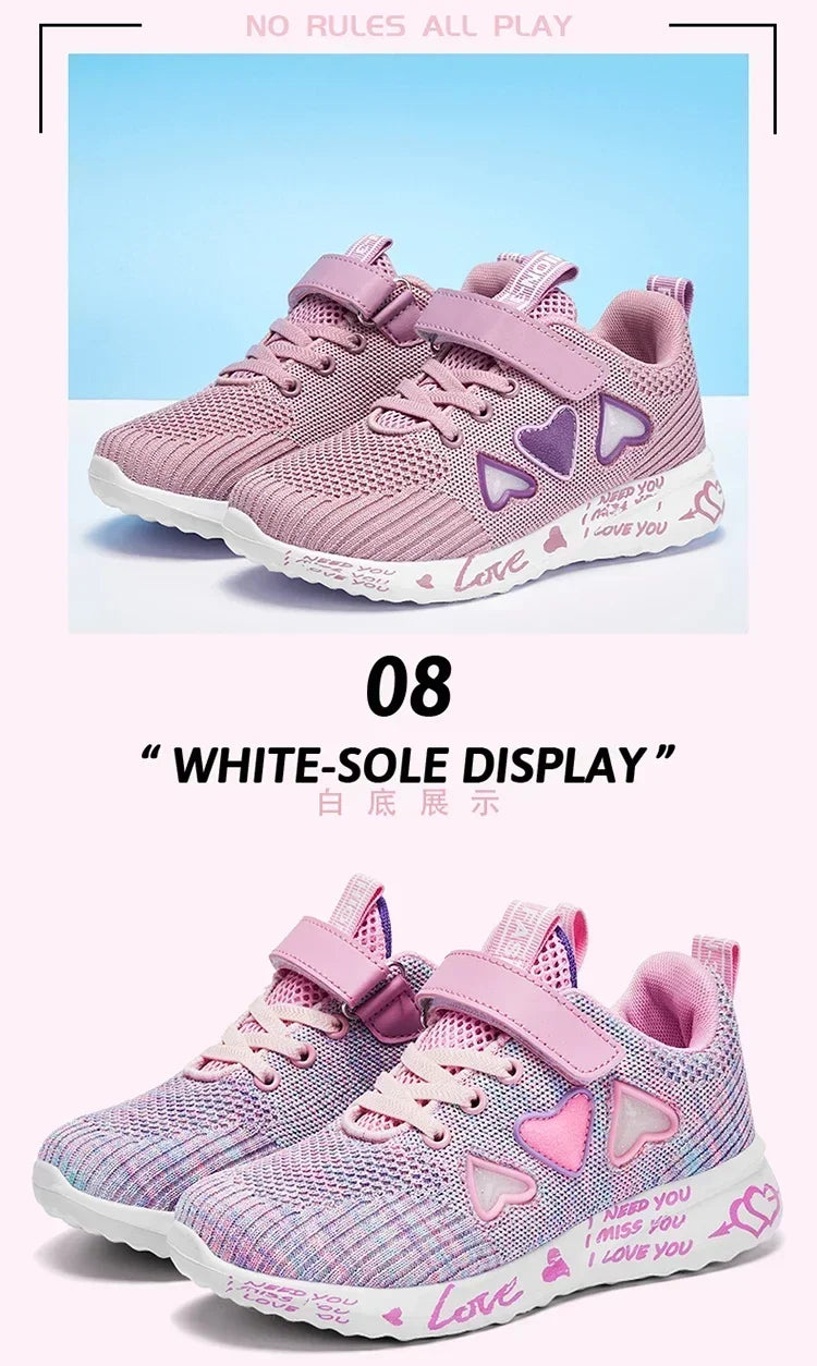 Girls Sneakers Kids Summer Light Mesh Casual Shoes Children Autumn Breathable Tenis