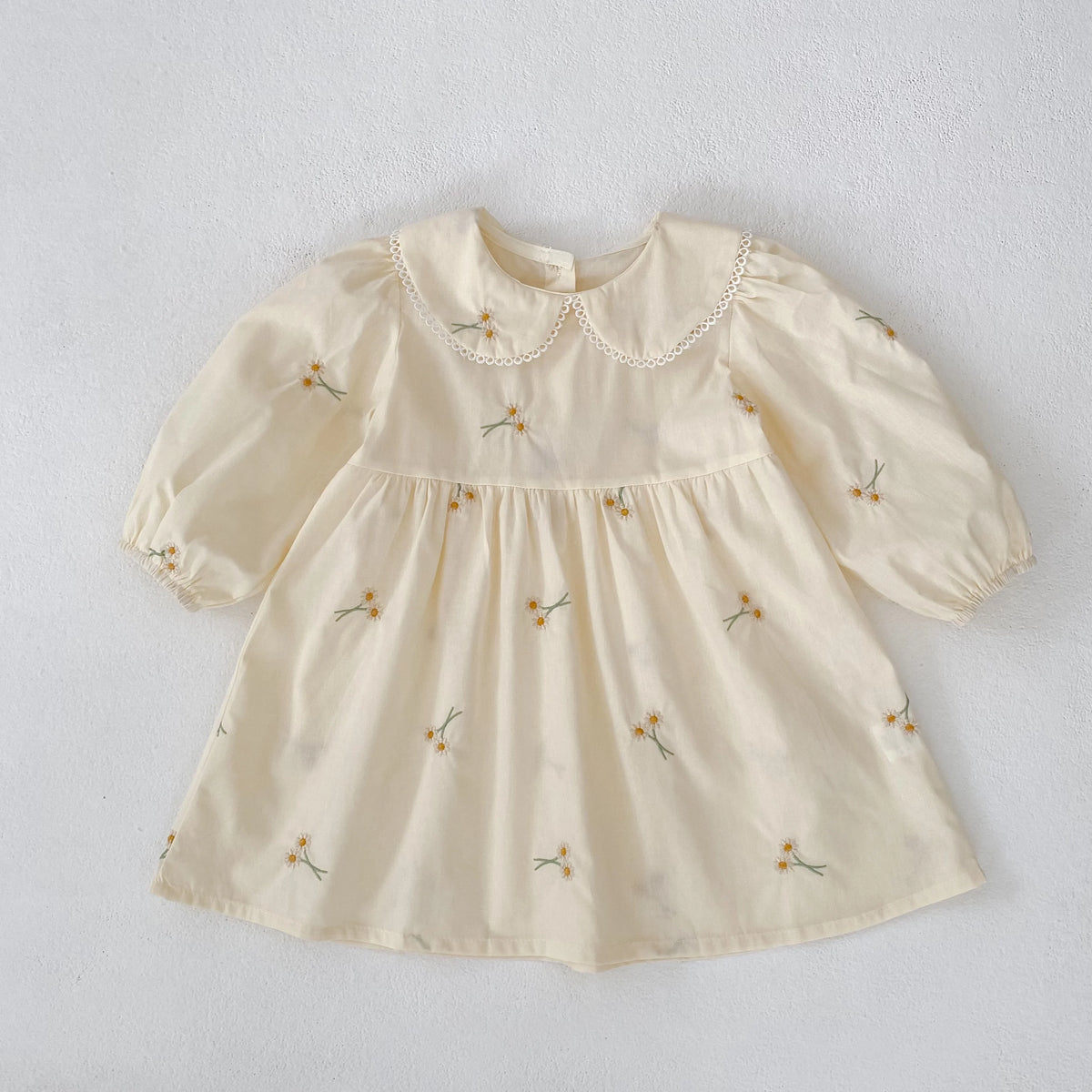 Spring Clothes Pastoral Baby Girls Dress Autumn Embroidery Cotton Floral Doll Dress