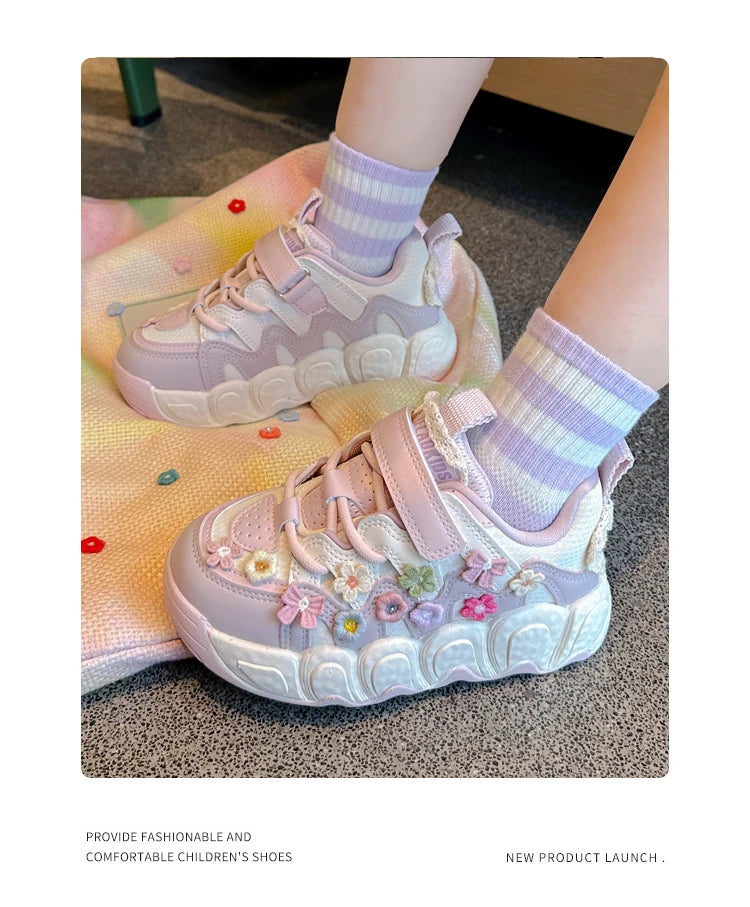 Fashion Leather Sneakers for Girls Children Casual Sports