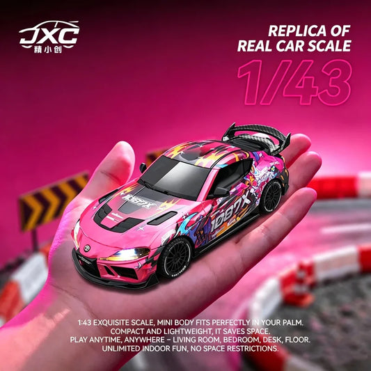 New 1:43 RC Drift Car, 2.4G Four-wheel Drive, with Steering Gyroscope Adjustable Speed Cool Light, JXC SP4301 RC Car Toy Gift