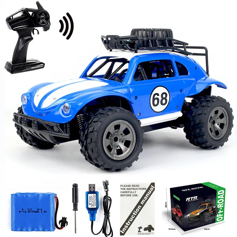 KYAMRC 1:18 2.4G 4 Channels RC Beetle Rock Crawlers Car 18km/h Double Motors Drive Car Remote Control Car Model Off-Road toy
