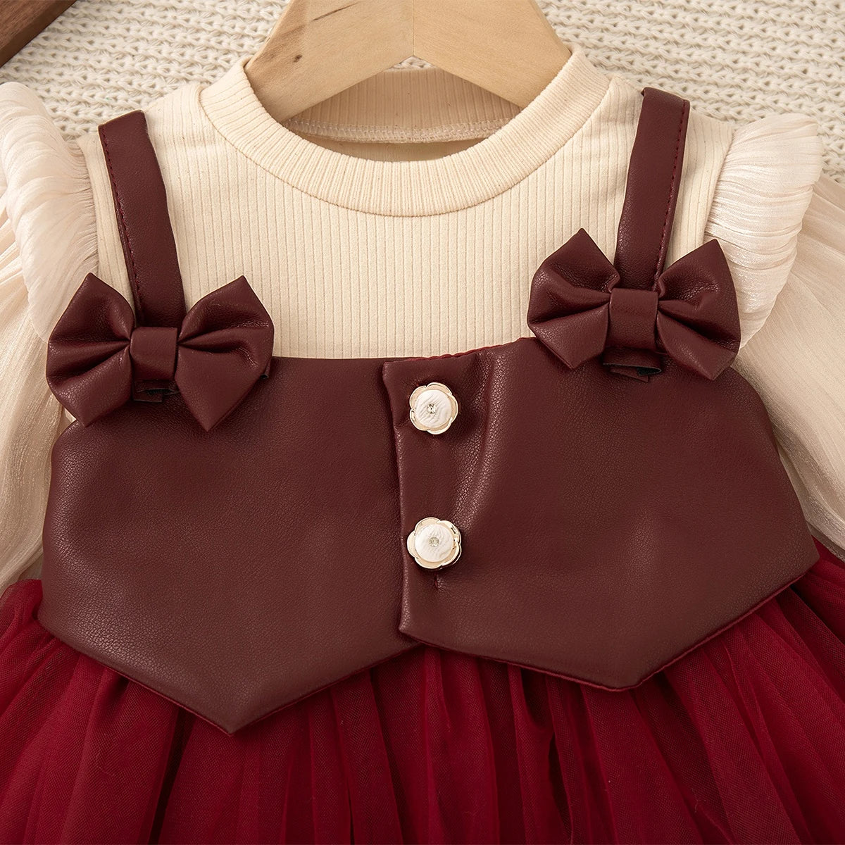 Baby Girl Dress Autumn/Winter Lace Bow Girl Dress Cute Birthday Party Baby Dress