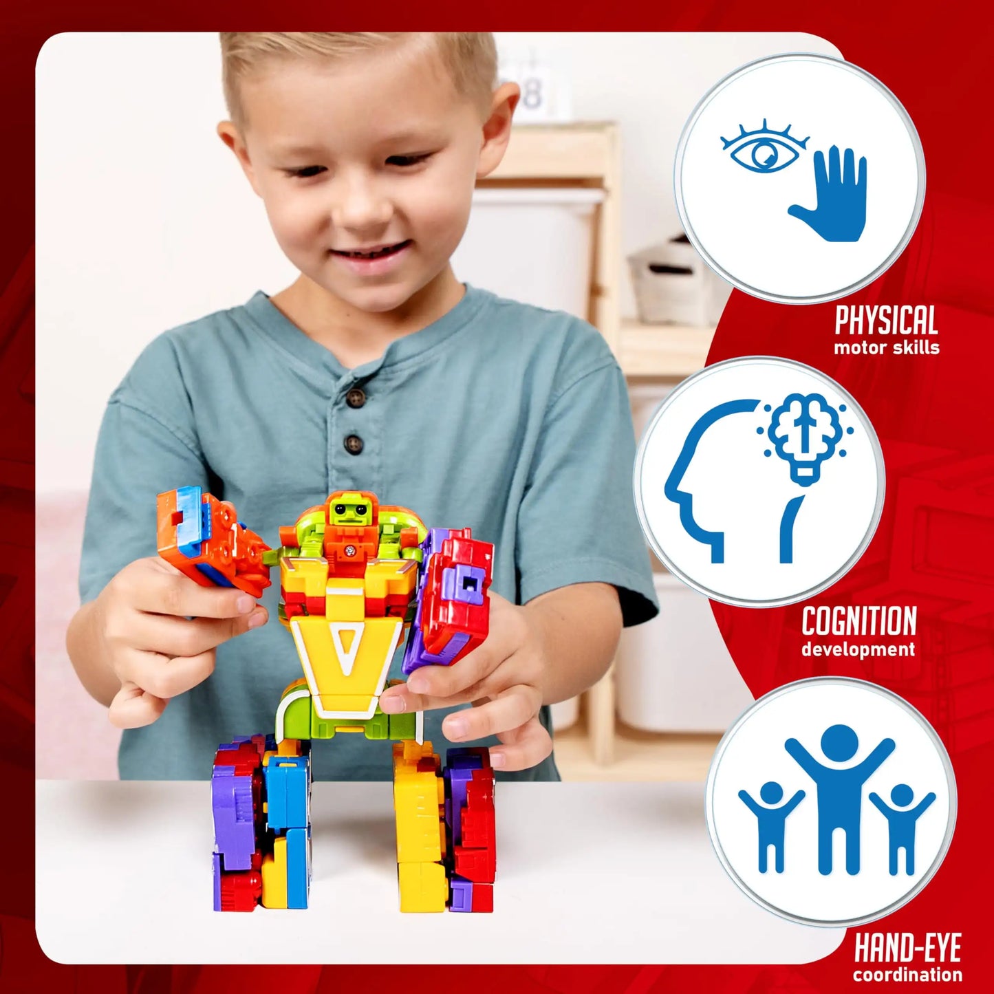 Joyfy 26 in 3 Alphabet Bots Toy 26 Pc Transforming Robot Educational