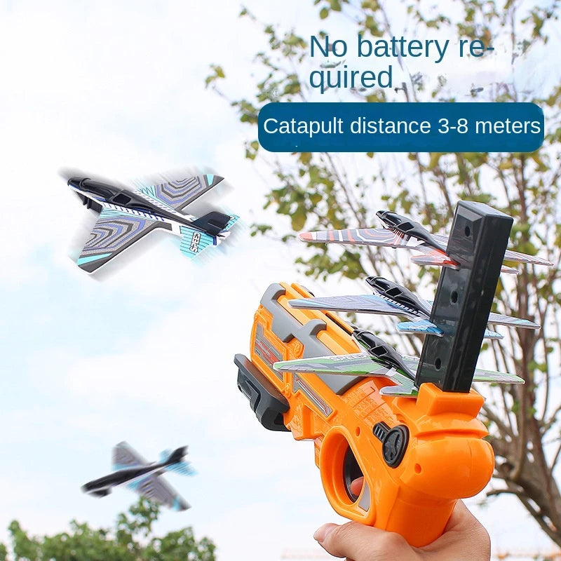 Children's Toys Airplane Launcher Children's Fun Foam Airplane  Sports Flying Toy