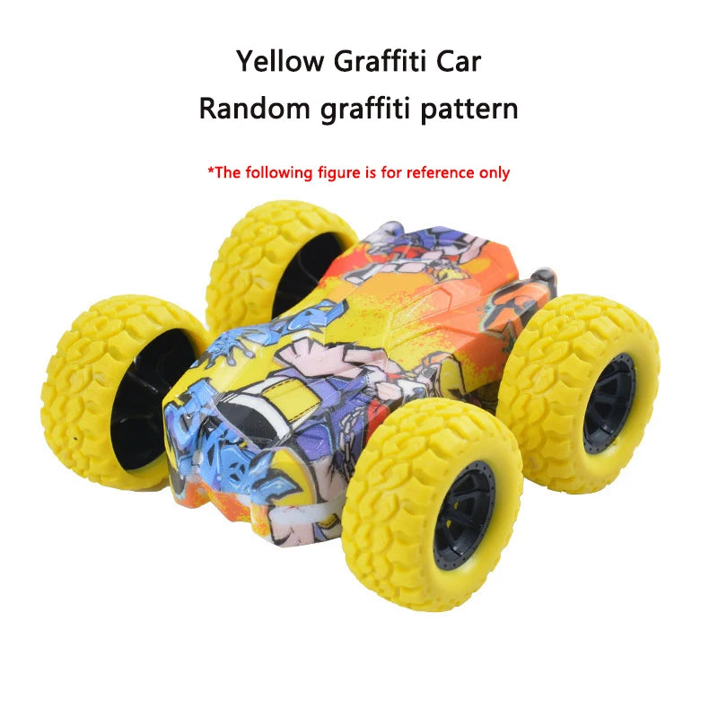 Mini Inertia Car Toys For Children Collision Automatic Turnover Double-Sided Running Car Toy