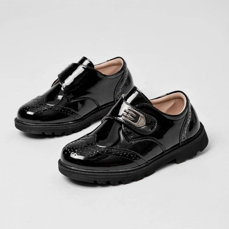 Boys Leather School Shoes British Style Black Soft Sole Kids Formal Casual Performance Footwear Big Kids New Autumn Spring