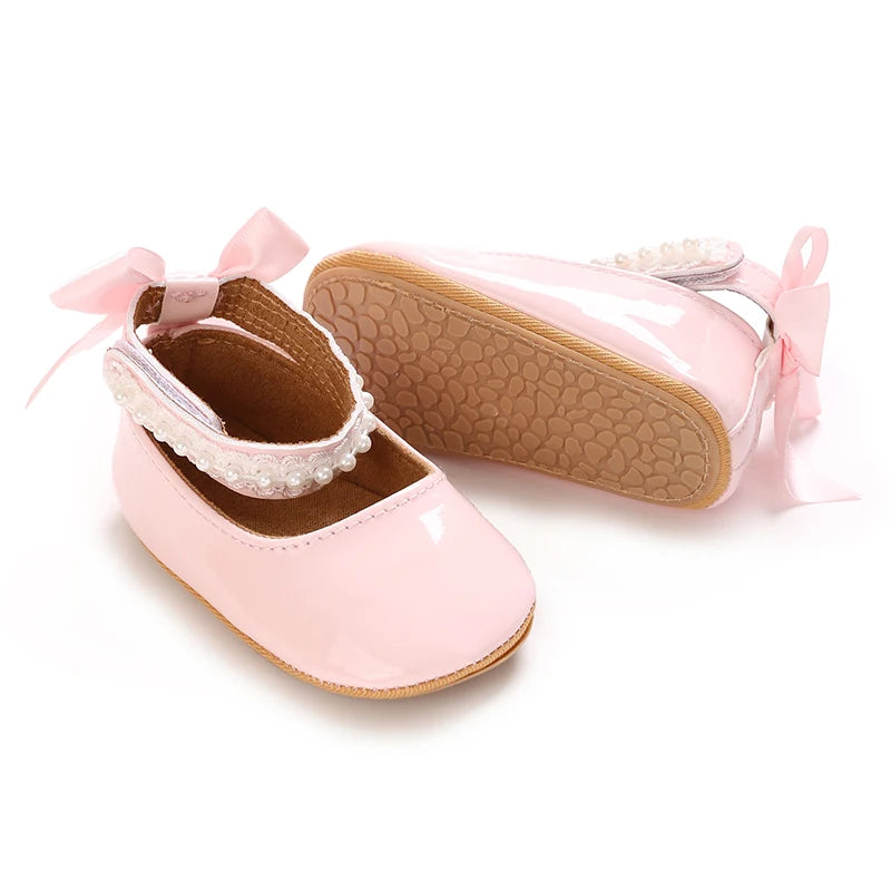 Baby girl princess shoes birthday shoes 0-18 months baby walking shoes soft soled bow shoes