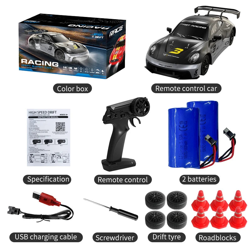 KF28 1:16 4WD RC Rally Car 2.4G High Speed Remote Control Racing Car with Full Proportional Throttle & Steering — Great Gift for