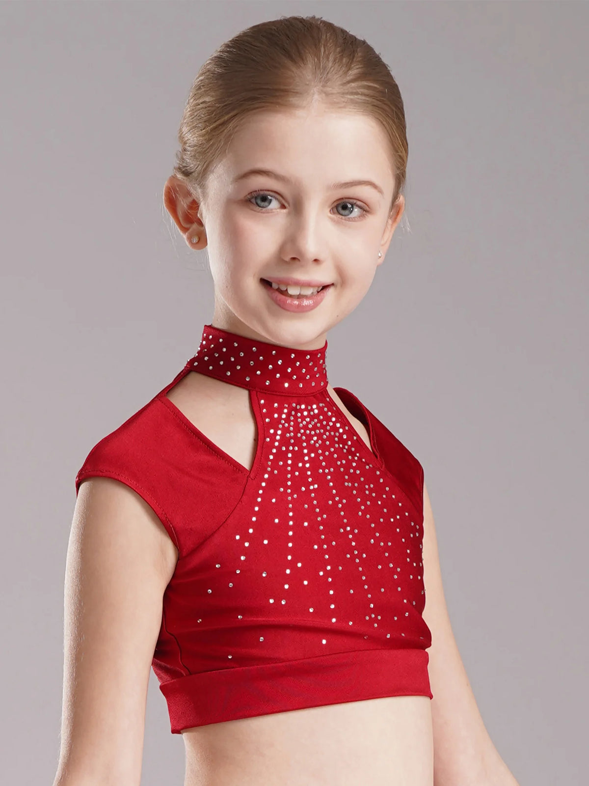 Girls Modern Lyrical Jazz Dance Dress Ballet Gymnastics Skating Performance Costume Kids Cut Out Dancing Leotard Tutu Skirted