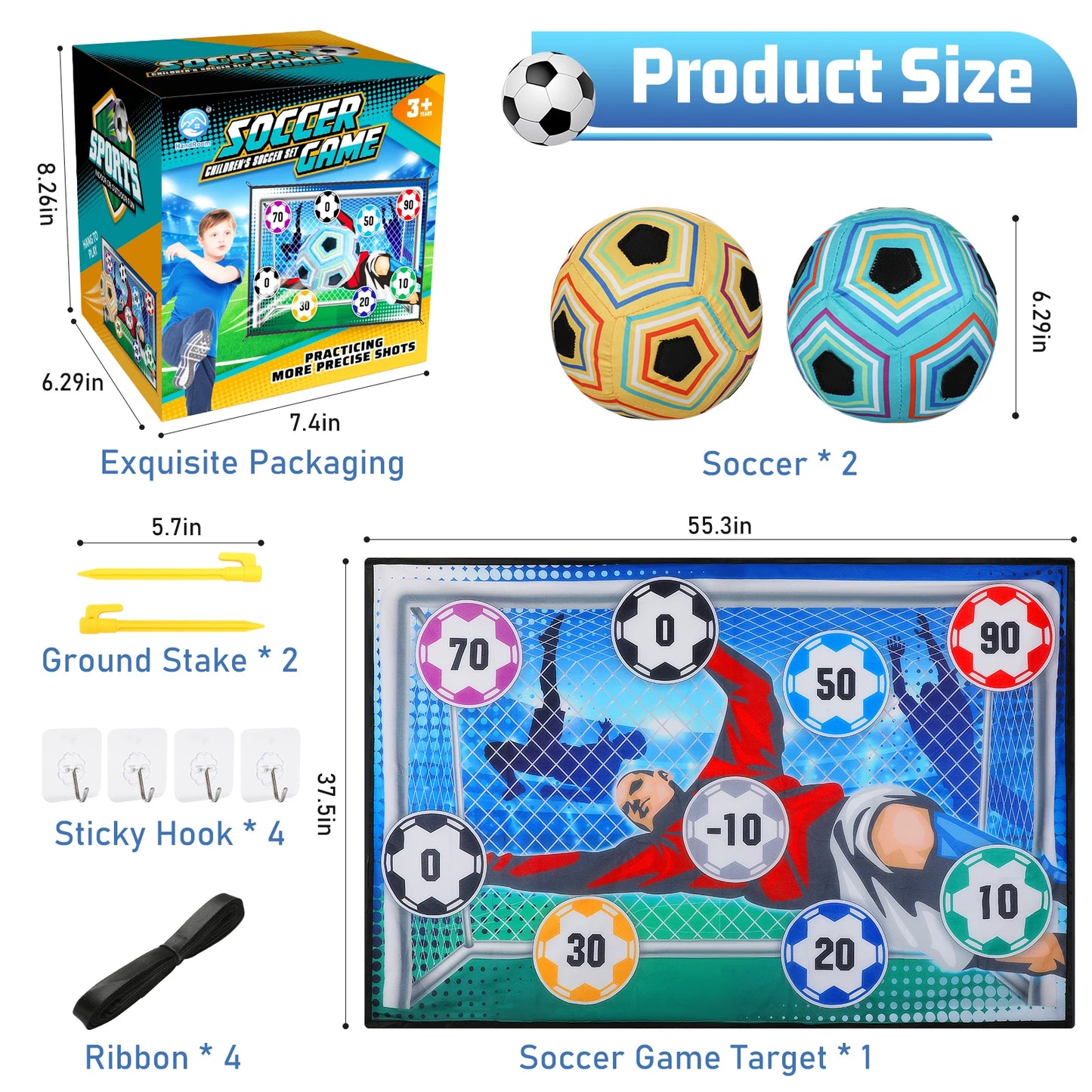 VATOS Football Soccer Sticky Goal Toy Shooting Score Practice
