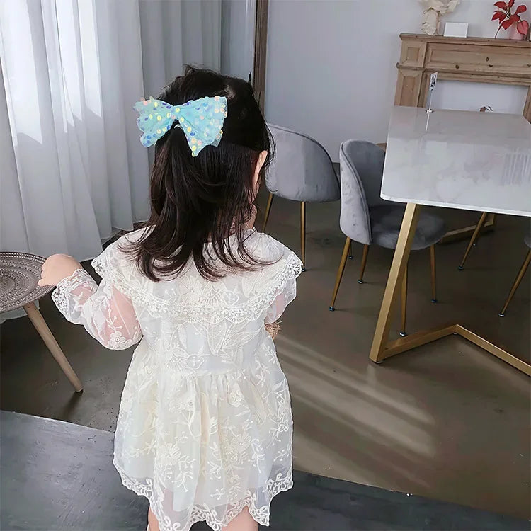 HoneyCherry Girls Dress Autumn New Children's Lace Dress