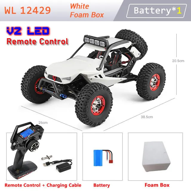 New WL 12429 WLtoys 1:12 4WD RC Racing Car High Speed Off-Road LED Remote Control Alloy Crawler Truck Light Buggy Toy Kids Gift