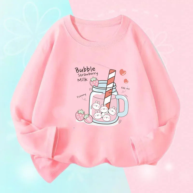 Charlotte Strawberry Girls Graphic Juice Kids Cartoon Long Sleeve - GuGuTon baby store - Baby Fashion - Toddlers Outfits - Babies Outfits - Toddler Clothes - Kids Clothing - Newborn Clothes - Newborn Wear - Kids Wear - Trending Clothes - Trending Outfits - Fall Fashion - Winter Fashion - Girls Clothes - Boys Clothes - Babies Wear - Kids Accessories - KidsWear - Summer Clothes - Summer Fashion - Summer Trend - Falls Sweaters - Tops - Bottom - Jeans - Blouse - Dresses - Newborn Dresses - Toys