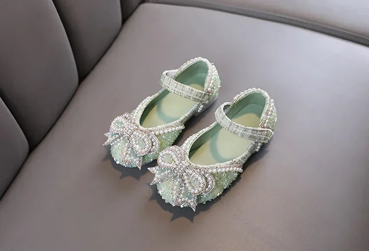 Kids Girls Sandals Fashion Sequins Rhinestone Bow Girls Princess Baby Girl Shoes