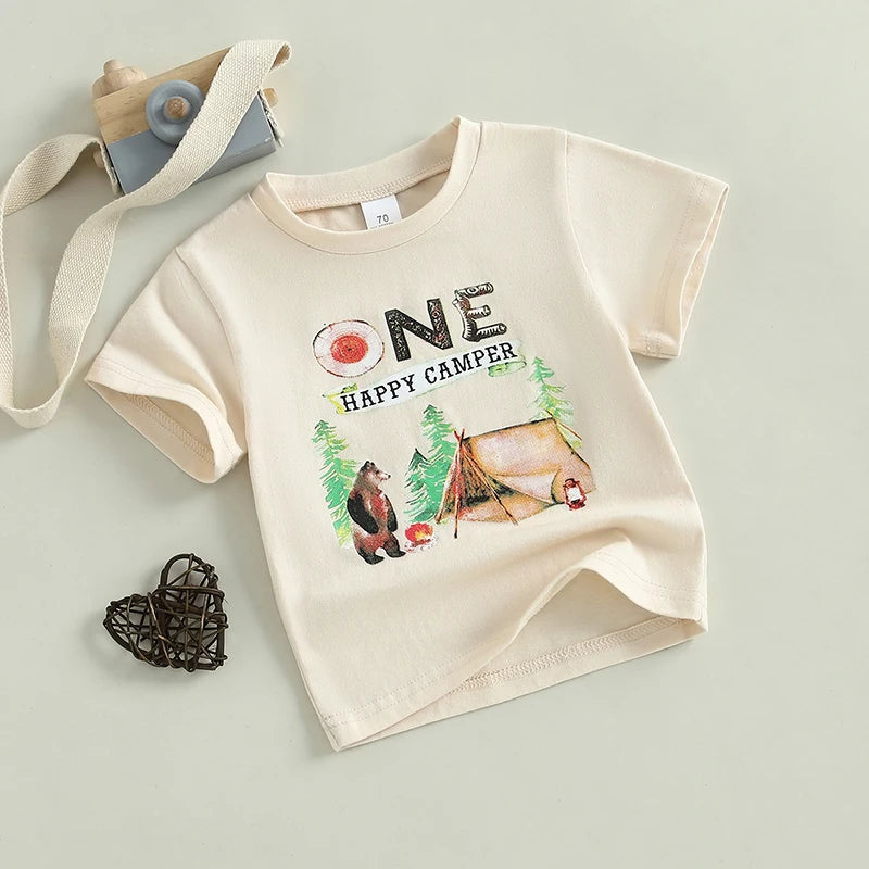 Amalia Cute Cartoon Short Sleeve Round Neck Tops