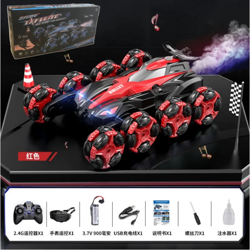 Eight-wheel swing arm drift stunt remote control car body feeling music