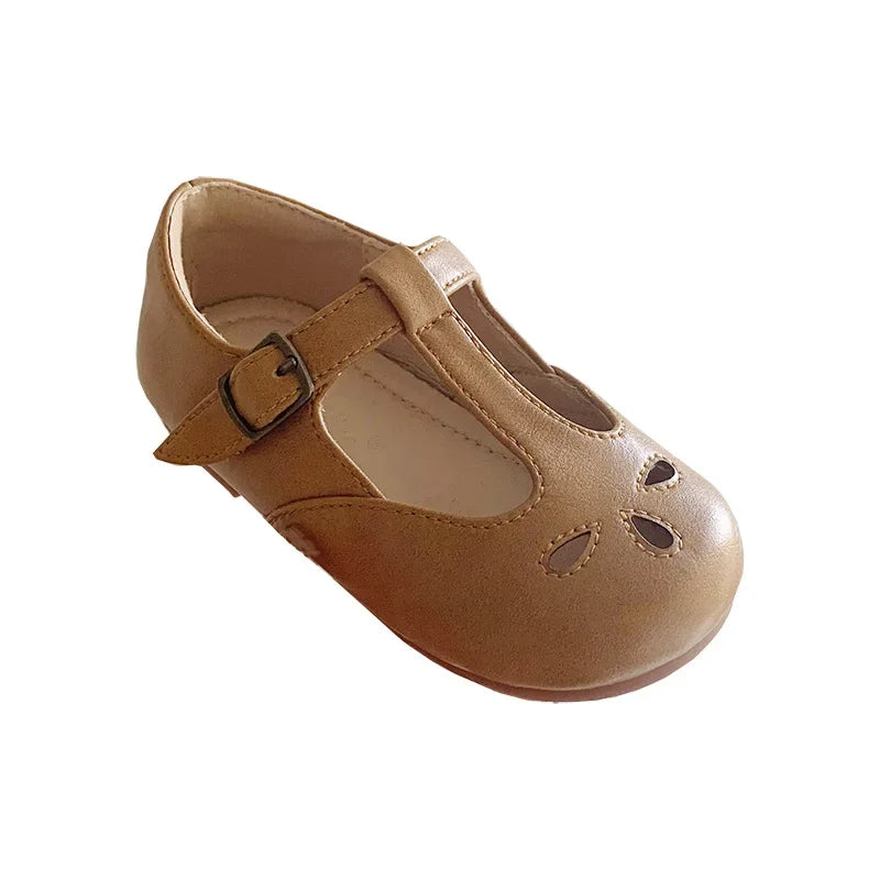 Best Girl Leather Shoe Summer Retro Hollow Kid Shoe Comfortable Allmatch Girl Shoe Fashion Princess Shoe Soft Sole Zapatos Niña