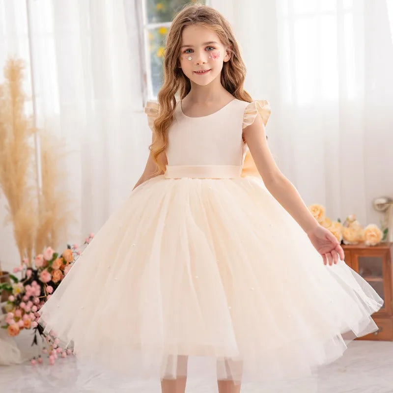 4-9 Years Old Pompadour Dress Cute Girl Dress