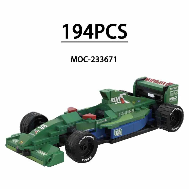 F1 Racing Car Building Blocks 8-Grid Racing Champion Vehicle (With Stickers) Children's Birthday Gift Christmas Toy Gift