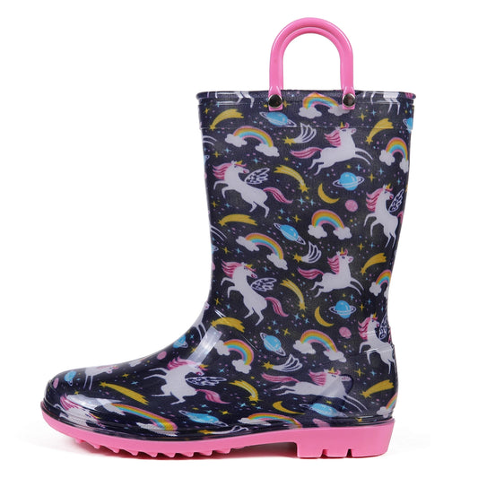 Jaden Evshine  Kids Rain Boots - Fun Dinosaur Unicorn Design