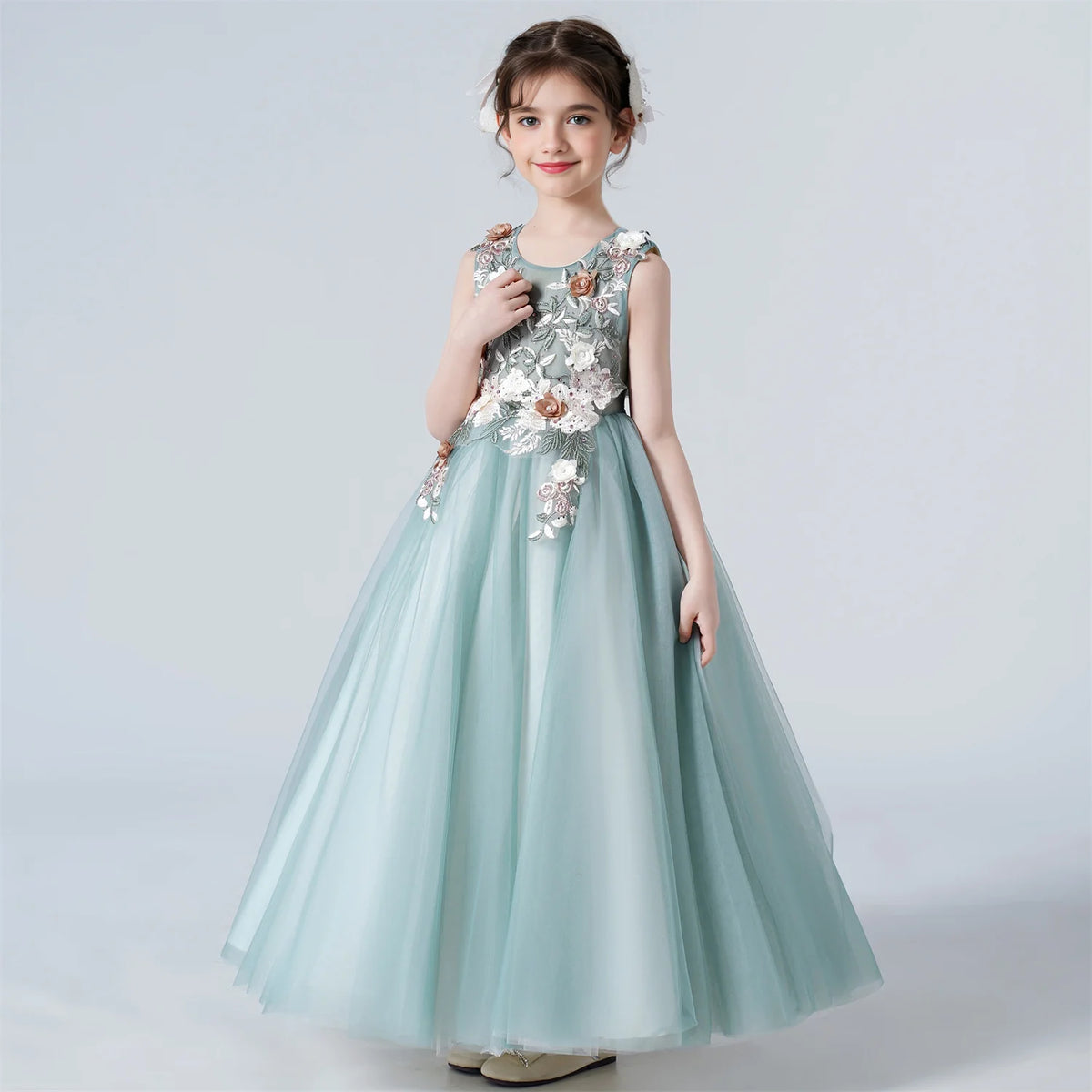 Children's Girls Dresses For Eid Luxury Party Princess Dress 4-12 Years Old Long Dress