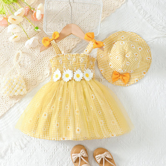 Luna Baby Girl Summer Dress with Hat for 0-3 Years