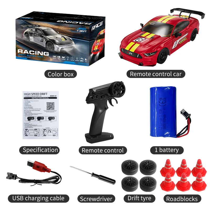 KF28 1:16 4WD RC Rally Car 2.4G High Speed Remote Control Racing Car with Full Proportional Throttle & Steering — Great Gift for