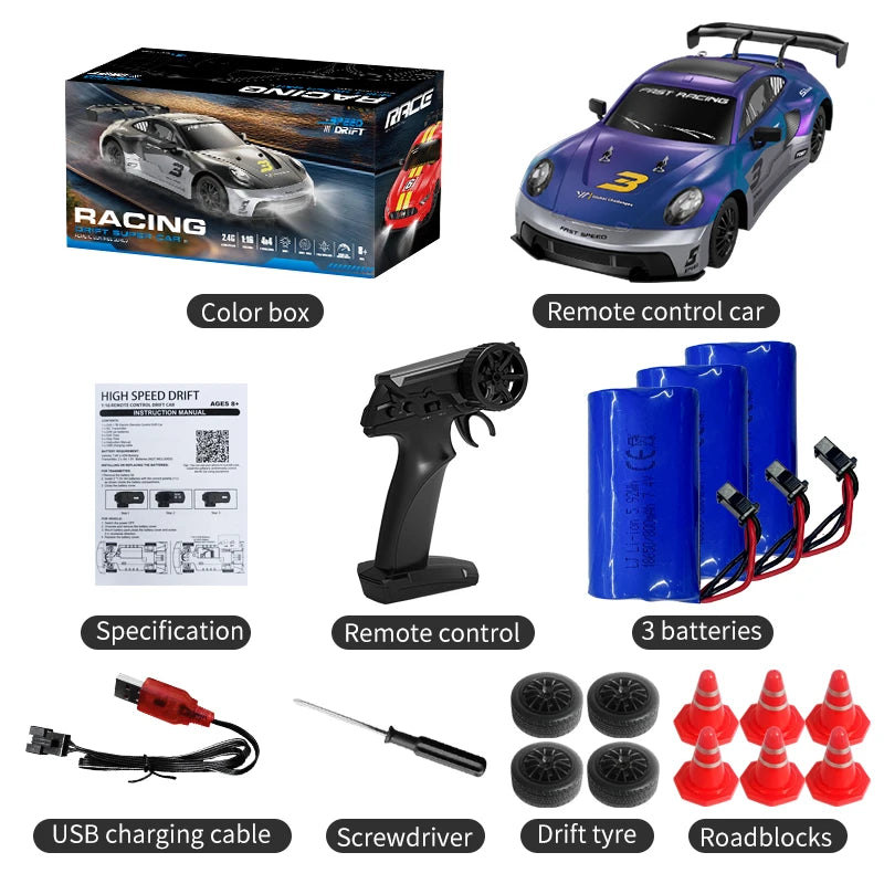 KF28 1:16 4WD RC Rally Car 2.4G High Speed Remote Control Racing Car with Full Proportional Throttle & Steering — Great Gift for