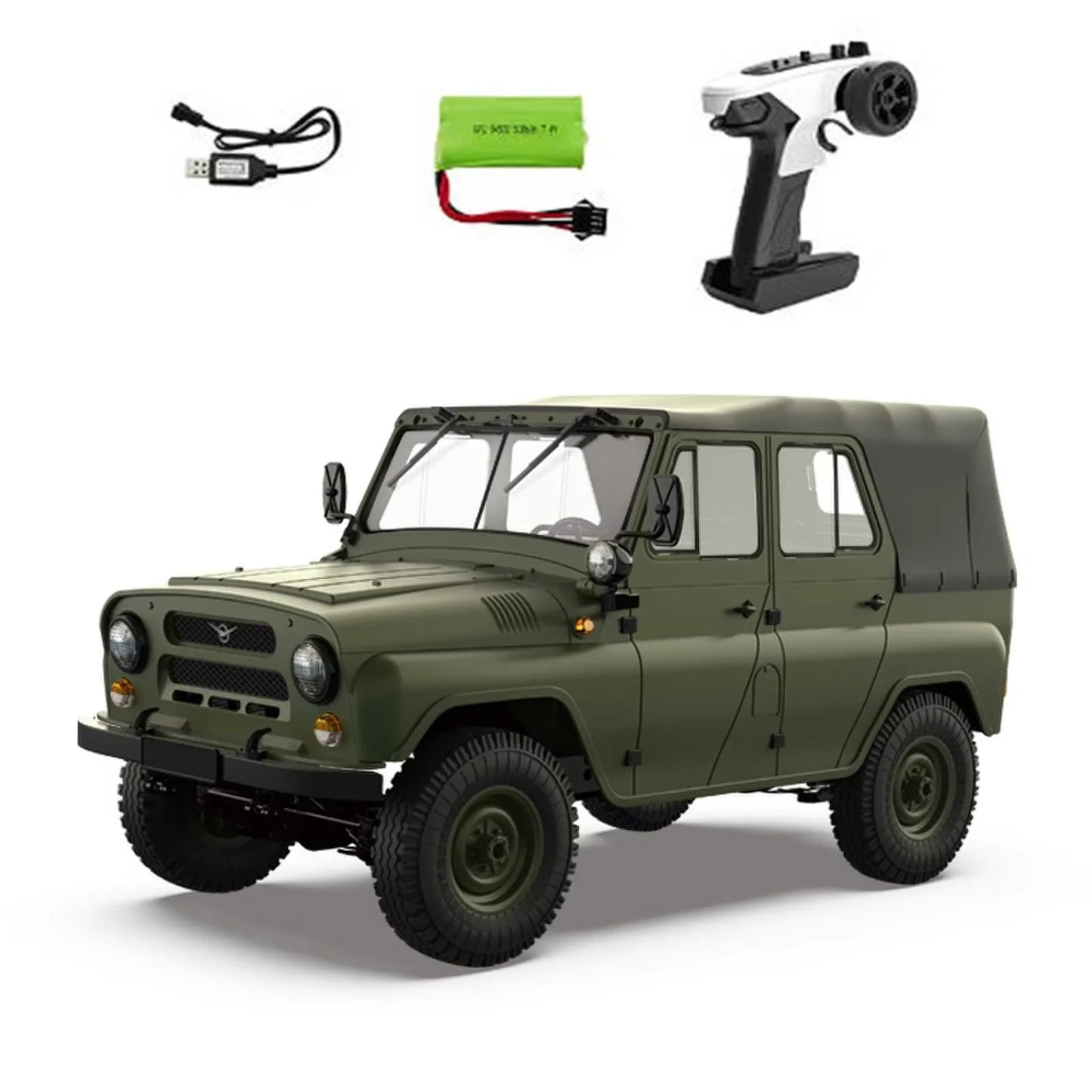 1:12 WPL Green C94 Four-Wheel Drive Climbing Off-Road Vehicle Model Electric Car Remote Control Truck RC Toy Xmas Gift