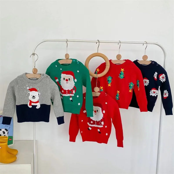 Wander Santa Claus Printed Pullover Knitted Sweater