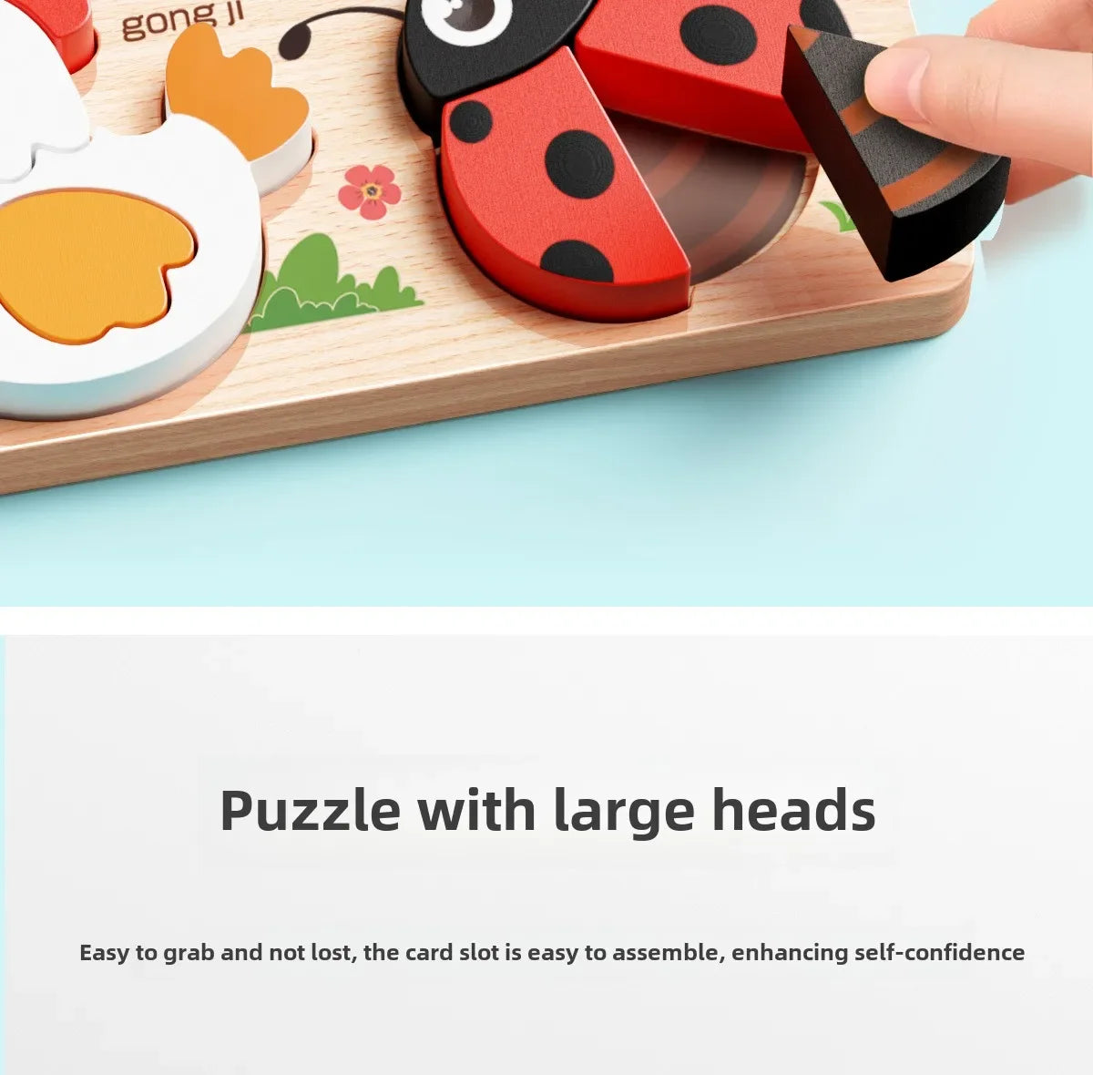 Montessori Cartoon 3D Wooden Puzzle Animal Traffic Jigsaw Toys