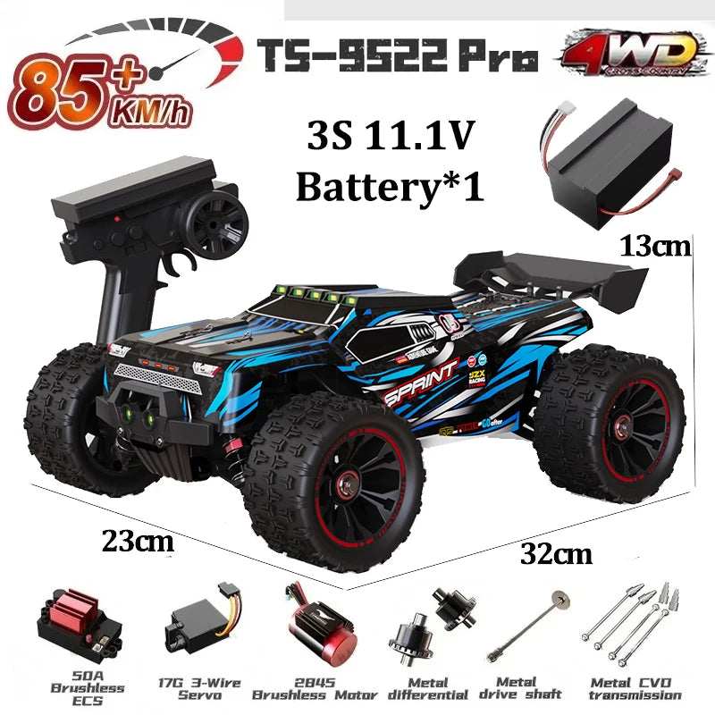 Professional Racing Car 85 Km/h 4WD Brushless Remote Control