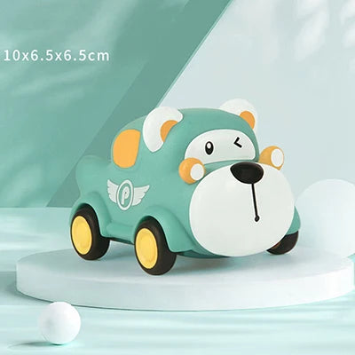 Baby Car Toys for 6 12 Months Friction Car Infant Soft Rubber Inertial Push and Go