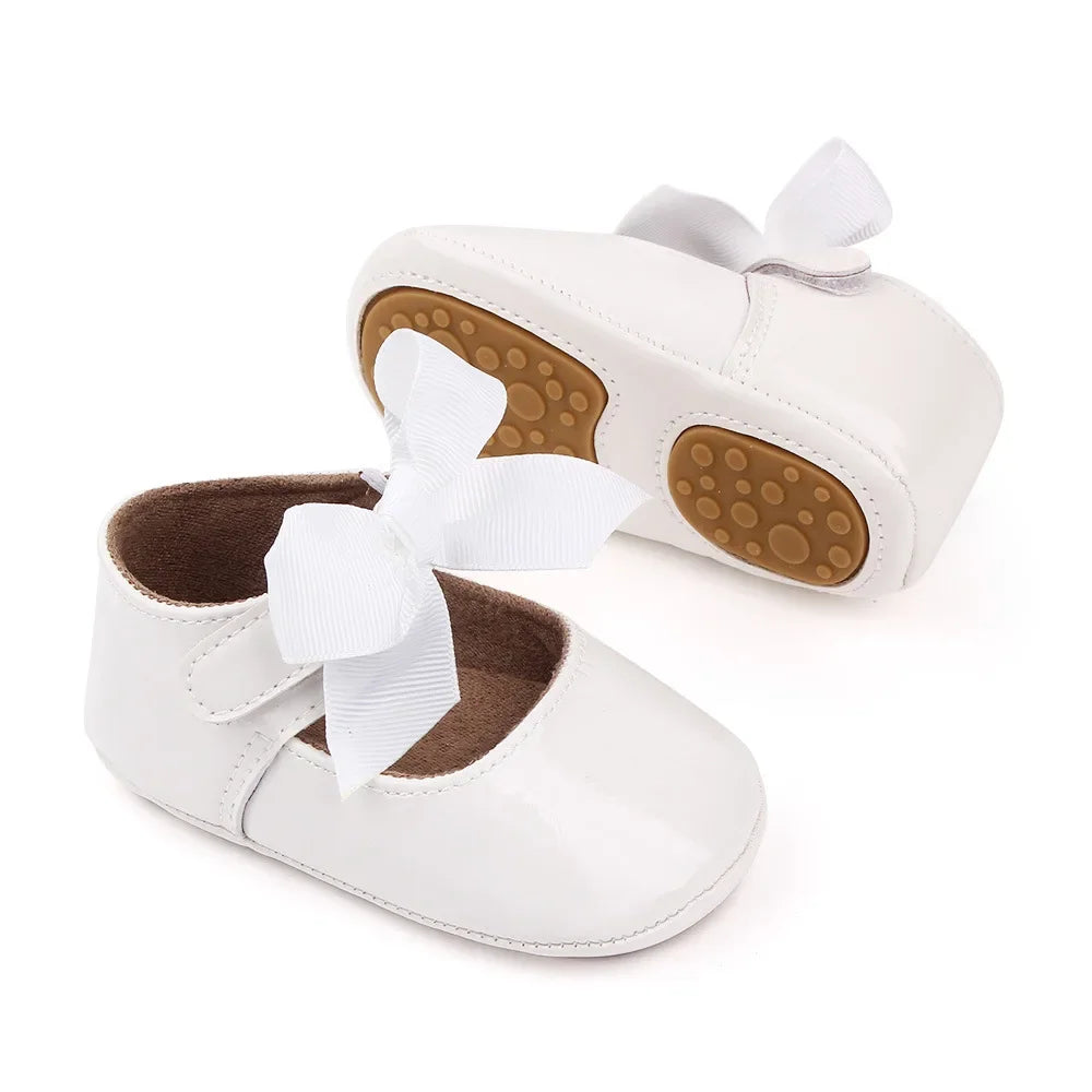 PU Princess Baby Girl Shoes for Newborn for Birth Big Bow Wedding first Walker PU Leather Toddler Girl Shoes 1 Year