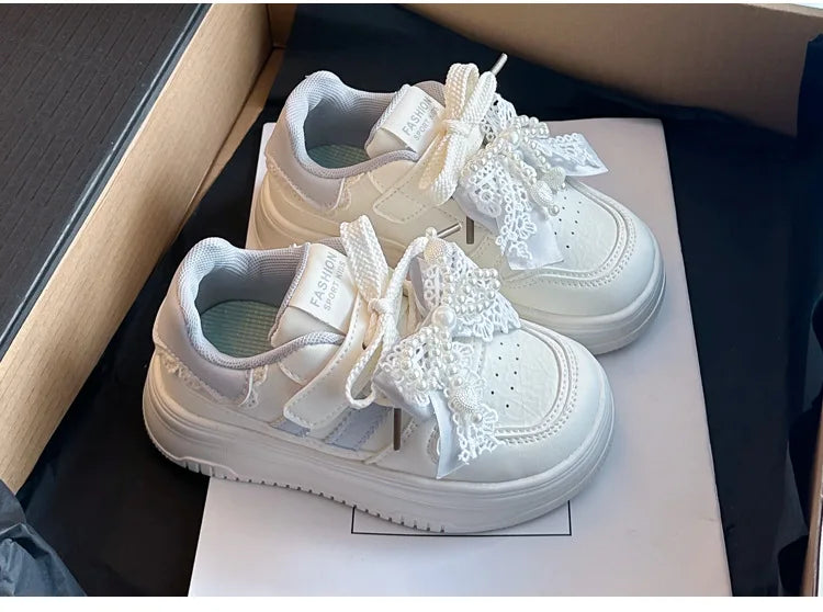 Girls Sports Shoes for Students Casual Shoes Princess Style Soft Bottom 2026 Brand New Children Tennis Shoes Breathable Non-slip