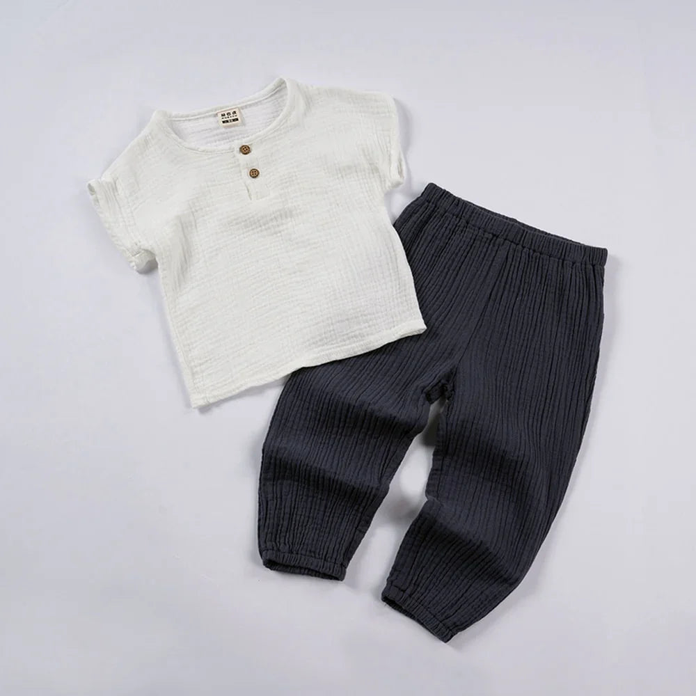 Organic Outfits Cotton Solid Long Sleeve Loose Children Two Piece Set - GuGuTon baby store - Baby Fashion - Toddlers Outfits - Babies Outfits - Toddler Clothes - Kids Clothing - Newborn Clothes - Newborn Wear - Kids Wear - Trending Clothes - Trending Outfits - Fall Fashion - Winter Fashion - Girls Clothes - Boys Clothes - Babies Wear - Kids Accessories - KidsWear - Summer Clothes - Summer Fashion - Summer Trend - Falls Sweaters - Tops - Bottom - Jeans - Blouse - Dresses - Newborn Dresses - Toys