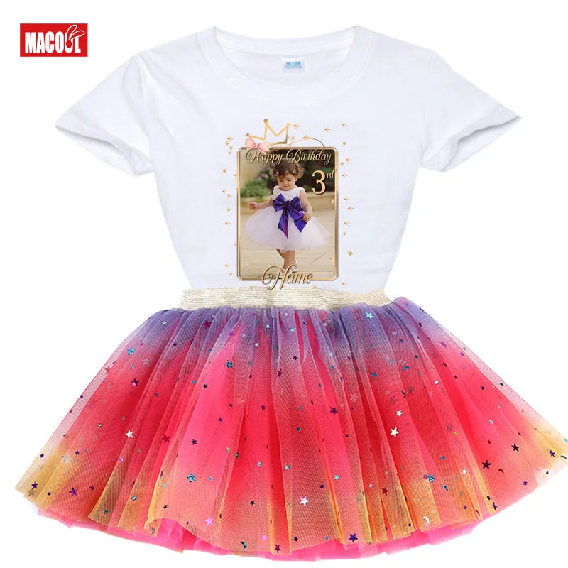 Kim Girls Birthday Princess Tutu Outfit Set